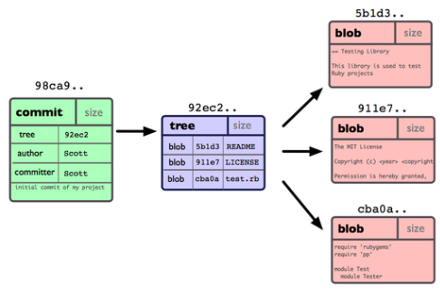 一次提交后仓库里的数据